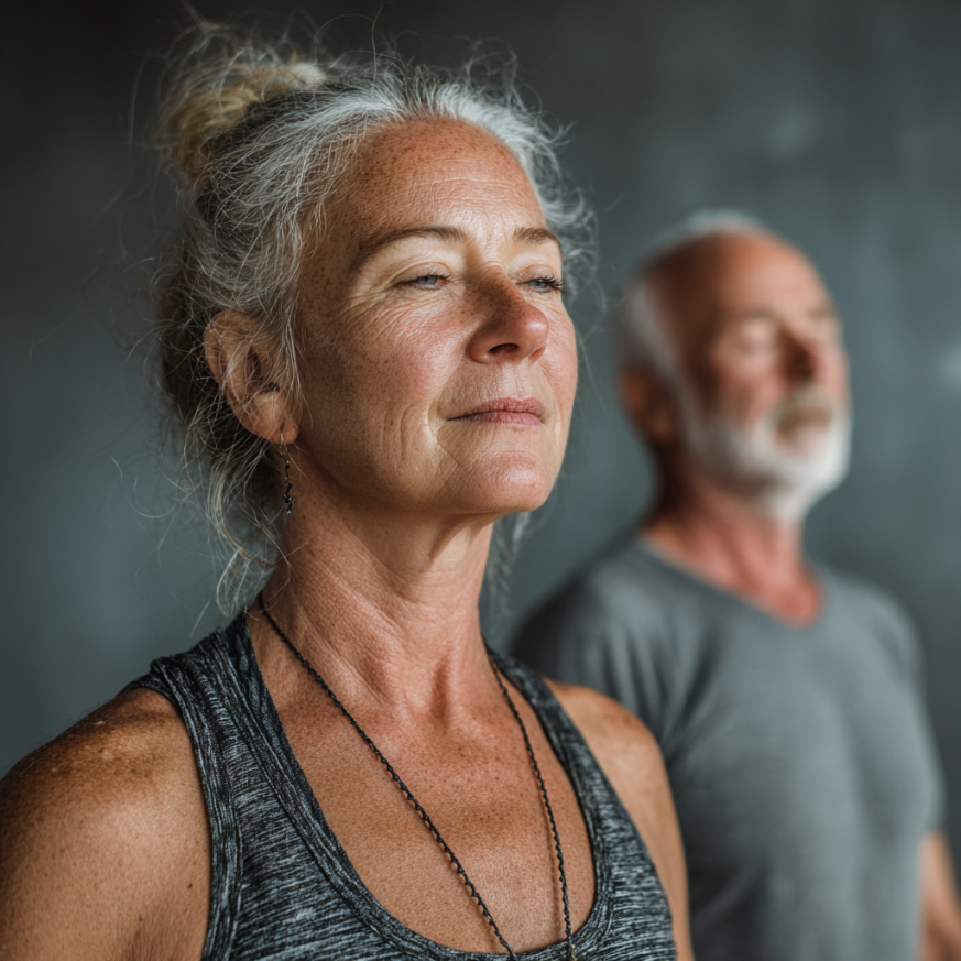 Активні люди зрілого віку займаються фітнесом